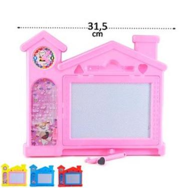 Imagem de Lousa Mágica 32cm Casinha Pimball e Relógio Color   - 37087 - atk brin