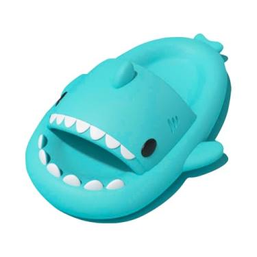 Imagem de rosyclo Chinelos de tubarão para mulheres e homens, chinelos de tubarão fofos, adultos, jovens, nublados, verão, macios, leves, antiderrapantes, sola grossa, praia, casa, nuvem, acolchoados, chinelos