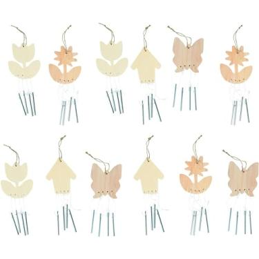 Imagem de Fun Express - Sinos de Vento de Mola de Madeira DIY para Mola - Kits de Artesanato - DYO - Madeira - Dino Diversos - Madeira - Mola - 12 Peças