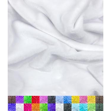 Imagem de Barcelonetta | Tecido Minky | Pelúcia, Super Macio, Cuddle | Vison Sólido | da The Yard | 152 cm de Largura | Cobertor de Bebê, Capa de Trocador, Travesseiro, Cachecol, Gorro (Branco, 1,5 m)