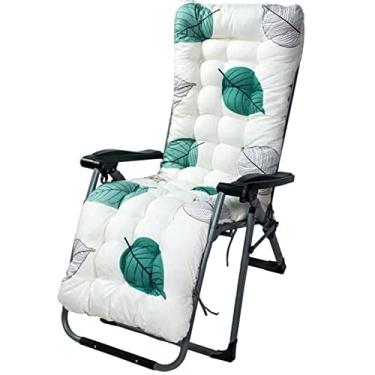 Imagem de Almofada para espreguiçadeira de pátio de 167 cm, almofada de sofá para cadeira de balanço interna e externa com laços e capa superior, antiderrapante, espreguiçadeira, cadeira de balanço, almofada de