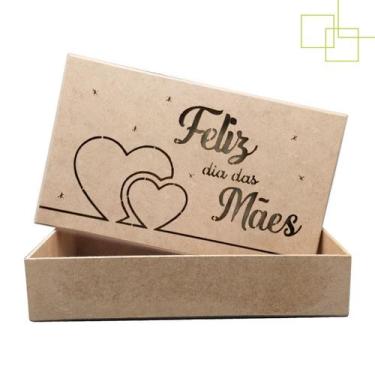 Imagem de Caixa Presente Feliz Dia das Mães Especial em MDF Decorada a Laser 25x