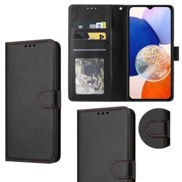 Imagem de Capa Capinha Carteira Flip Couro Compatível Samsung Galaxy A14 Premium (PRETO)