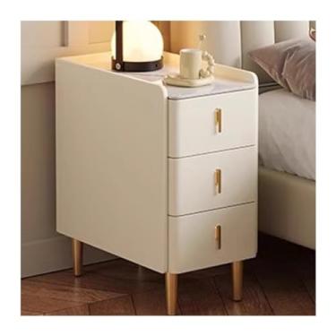 Imagem de LICONG-2020 Gaveta lateral de madeira maciça mesa de cabeceira inteligente pequena e simples moderna para quarto doméstico armário de canto (A)
