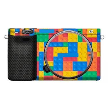 Imagem de JERXTTON Adesivo de capa de câmera para Sony A6400 A6300 película protetora antiarranhões e resistência ao desgaste (bloco de brinquedo colorido)