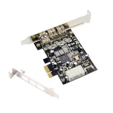 Imagem de Placa controladora PCI E PCI-Express para 1394 A+B para captura de áudio e vídeo Firewire 800 DV