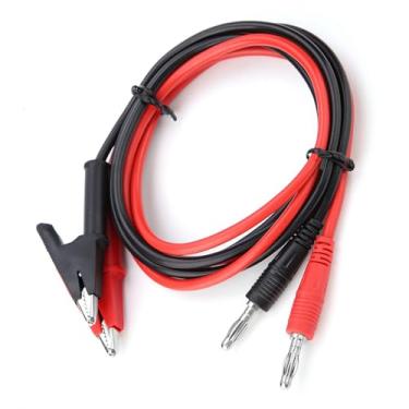 Imagem de Cabo de Teste de Plugue Banana de Silicone Durável, 2 Peças, Clipe de Crocodilo, Sonda de Teste, Cabos de Teste de Chumbo para Trabalhos de Testes Elétricos e de Laboratório