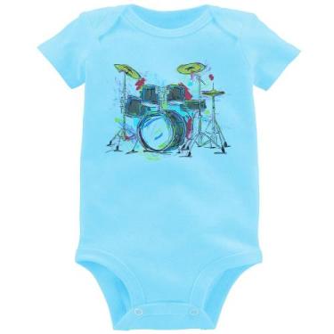 Imagem de Body Bebê Bateria Arte - Foca na Moda, Azul bebê, P