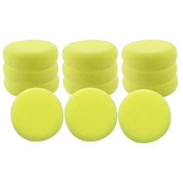 Imagem de Waziaqoc Esponja de pintura redonda de 12 peças, esponjas sintéticas de artista, esponjas de cerâmica, aplicador amarelo, esponja de aquarela para pintura, artesanato, cerâmica, uso doméstico, 7 cm