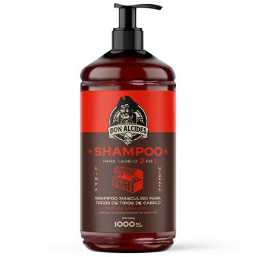Imagem de Shampoo Barba Negra 1 Litro Barbearia 2 em 1 - Limpa e Condiciona Don Alcides