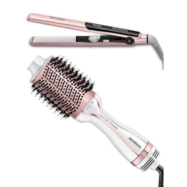 Imagem de Kit Mondial 2 em 1 Escova Secadora ES-50 e Prancha Chapinha P-20 Volta