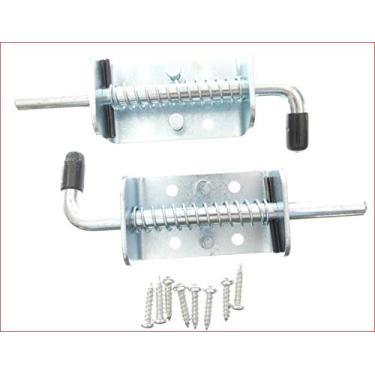 Imagem de Parafuso de trava com mola para galpões, trailers, portas de porão, portões e rampas, parafuso de tambor, trava em posição aberta, aço resistente, 2 peças, da Tech Team