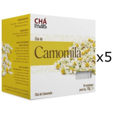 Imagem de Chá De Camomila Kit Com 5 Caixas De 10 Sachês Cada - Cha Mais