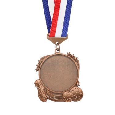Imagem de PATIKIL Medalha de Prêmio, Troféu de Medalha de Futebol de 7 cm com Fita Lisa Prêmio de Lembrança de Festa de Futebol para Competições Esportivas, Bronze Vermelho