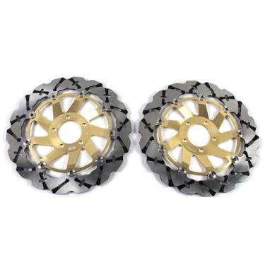 Imagem de 1 par de discos de freio dianteiros flutuantes de rotores compatíveis com Kawasaki ZXR400 1991-2002, ZXR750 1989-1995, ZXR750R 1989-1992, Ninja ZX9R 2000-2001, peças de acessórios de motocicleta