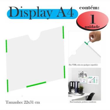 Imagem de Display a4 expositor folhas parede avisos PAISAGEM HORZONTAL - INDÚSTR