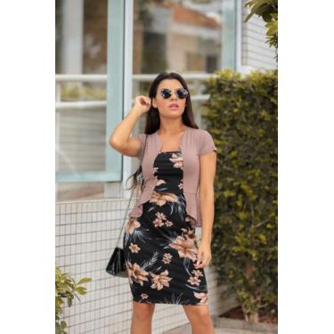 Imagem de Vestido Estampado Plus Size Tubinho Midi Evangélico Social Roupas Cris