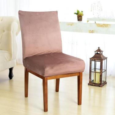 Imagem de Kit 8 Capas De Cadeiras De Jantar Em Suede Cobre Premium - Charme do D