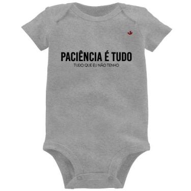 Imagem de Body Bebê Paciência é tudo - Foca na Moda, Cinza, GG