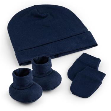 Imagem de Kit Maternidade Menina e Menino Touca Luva e Sapatinho Malha 100% Algo