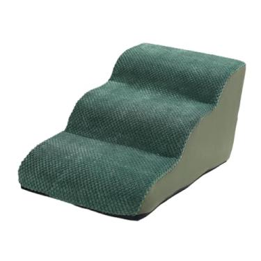 Imagem de Generic Escadas de cães cães degraus macios non slip, rampa de animais de estimação Comfotable leve para a cama de cama de cama alta rampa de cachorro para, Verde