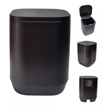 Imagem de Lixeira 6 Litro Banheiro Piso Parede c/ Tampa Closet Adesivo - OU, Pre