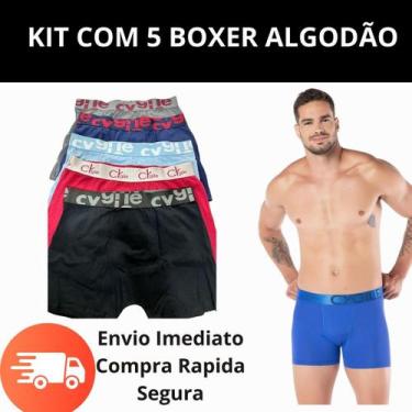 Imagem de KIT 5 Cuecas Boxer Algodão Respirável Original Conforto - Cygile, Sort