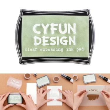 Imagem de Briartw Almofada de tinta de relevo transparente para estampagem - secagem lenta, efeito de marca d'água nítida - compatível com pós de relevo e ferramentas de calor - 2,75 x 3,93 polegadas (7 x 10 cm