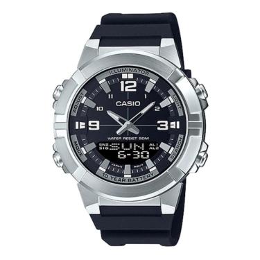 Imagem de Relógio Casio Analógico - Digital Masculino Prata AMW-870-1AVDF