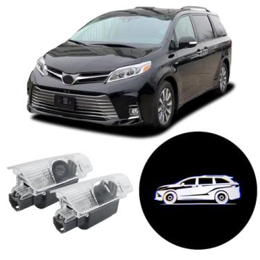 Imagem de 2 peças de luzes LED com logotipo de porta de carro compatíveis com Sienna 2021-presente Projetor de cortesia a laser luz de boas-vindas lâmpada de poça fácil instalação acessórios de carro (lateral)