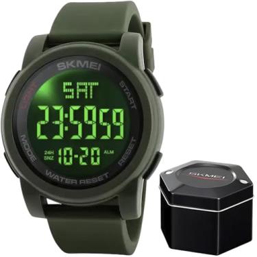 Imagem de Relógio Masculino Sk 1257 Á Prova D'água 50m Digital Shock Esportivo Verde