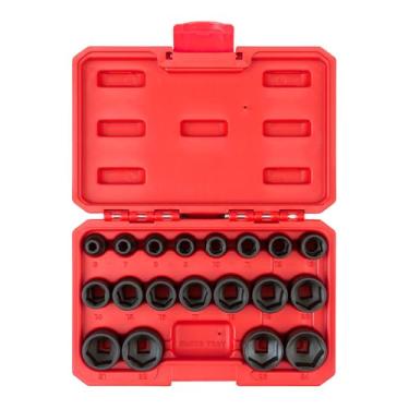Imagem de TEKTON Conjunto de soquetes de impacto de 6 pontos para chave de 3/8 polegadas, 19 peças (6-24 mm) - Caixa | SID91302