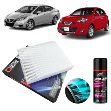 Imagem de Filtro Cabine Ar Condicionado + Higienizador March Versa 1.0 - Filtros