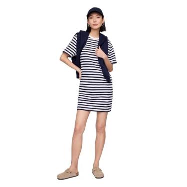 Imagem de GAP Minivestido feminino de malha, Listra azul marinho, PP