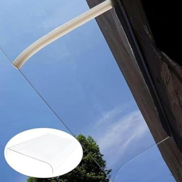 Imagem de LGEOELIAS Toldo de janela dossel arqueado para porta, dossel invisível para porta da frente, pérgula, pérgula, abrigo de chuva, cobertura de policarbonato