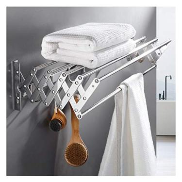 Imagem de Toalheiro de aço inoxidável toalheiro de banho montado na parede para secadora de roupas rack de secagem de toalhas dobrável multifuncional/60 cm (80 cm)