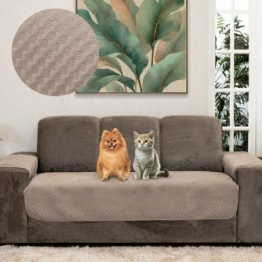 Imagem de Capa Protetora Arranhão Gato Sofá 2 e 3 Lugares Boutique Avelã - Charm