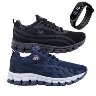 Imagem de Kit 2 Tênis Infantil para Masculino Leve Conforto Macio + Relógio-Unissex