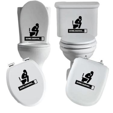 Imagem de Adesivo dowload vaso sanitário privada caixa acoplada descarga azulejo