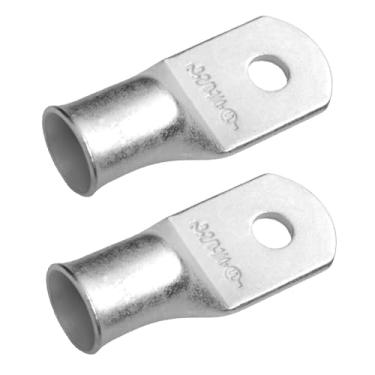 Imagem de Selterm 2/0 AWG 0,63 cm (2 peças) UL Marine Grade Wire Lugs, extremidade do cabo de bateria, ilhós de cobre estanhado, conectores de terminal de anel tubular [B76]