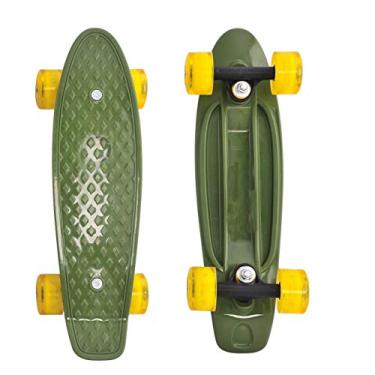 Imagem de CyBoard Mini skate verde exército de 43 cm x 12 cm, mini skate cruiser para iniciantes