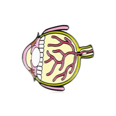 Imagem de MEDFOLY Broche de esmalte de globo ocular com tema de oftalmologia médica, joias para oftalmologia médica, presente com crachá de lapela, 3.5cm, Metal, Sem Pedra Preciosa