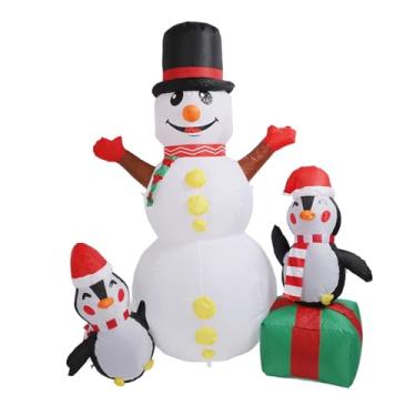 Imagem de Decoração de Boneco de Neve Inflável, Decoração Inflável, Luz LED 1,8 M, IP44 à Prova d'água, para Pátio (Plugue dos EUA 100-240V)