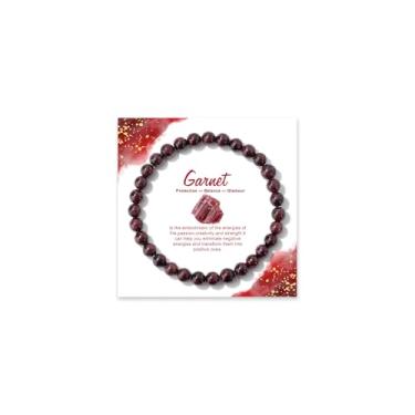 Imagem de Pulseira com contas de pedra granada natural, equilíbrio de proteção, cristal glamoroso, Large, Cristal, Sem Pedra Preciosa