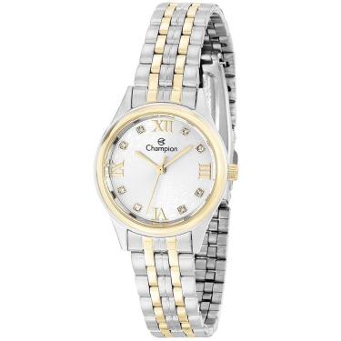 Imagem de Relógio Champion Prata Dourado Feminino Ch24900s