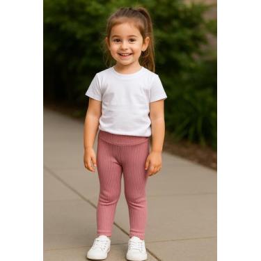 Imagem de Calça Legging Infantil Canelada Menina 1 ao 4 bebê - VDM Modas, Rosê, 