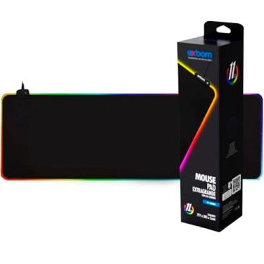 Imagem de Mouse pad com borda de LED RGB 13cores 80cm x 30cm x 4mm com Base Antiderrapante Desk Pad para Teclado Mouse Notebook