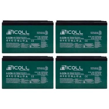 Imagem de Bateria de Chumbo para Bicicleta Elétrica Kit com 4 Ciclo Profundo 12V