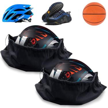 Imagem de GrliTra Bolsa Para Capacete De Motocicleta, Máscara Soldagem, Capuz, Armazenamento, Grande, Tecido Veludo, Embalagem, Preta Com Cordão Andar Bicicleta, Esportes, Ferramenta Universal (2 Peças)