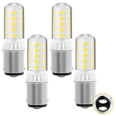 Imagem de Yucclim Pacote Com 4 Lâmpadas Led Ba15D Baioneta 12V - 1076 Para Navegação Marítima, Âncora, Luzes De Popa, Trailer, Motorhome, Luz Substituição, Alr12, 1004, 1130, 1176, Base Contato Duplo, Ac12V/D